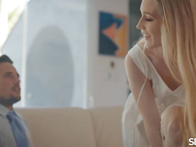 Pale blonde nudist Emma Starletto gets a dicking