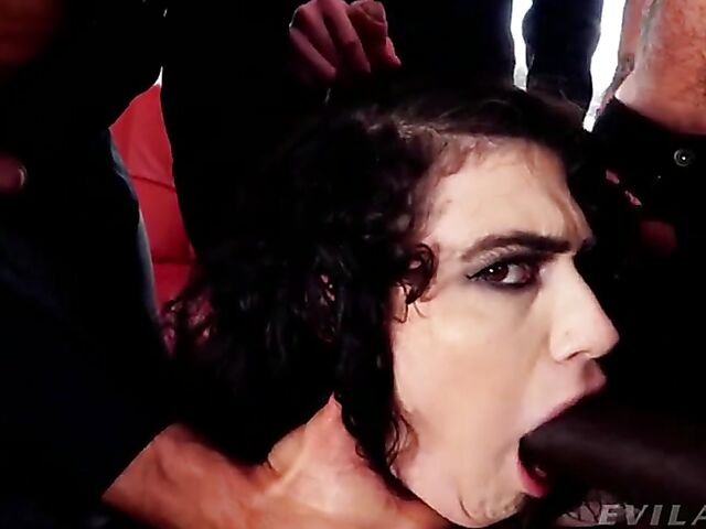 Evil double anal gangbang with devil girl Lydia Black