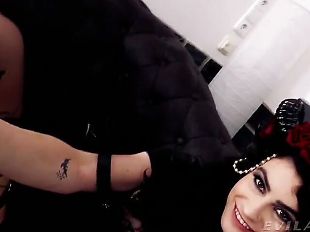 Evil double anal gangbang with devil girl Lydia Black