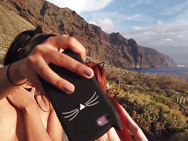 Karin Torres & Sherice Cats - Two petite teen girls posing nude and showing their tiny tits and lovely pussies outdoors