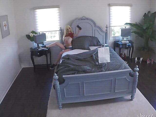 Long haired young blonde Kenzie Reeves needs a dick in her bed