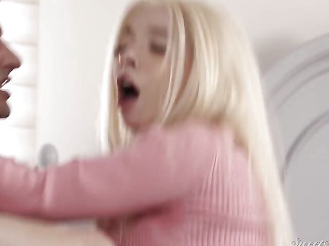 Long haired young blonde Kenzie Reeves needs a dick in her bed