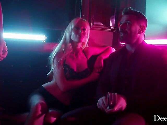 Strip club fuck with two blondes in lingerie Kayden Kross and Kenna James