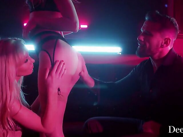 Strip club fuck with two blondes in lingerie Kayden Kross and Kenna James