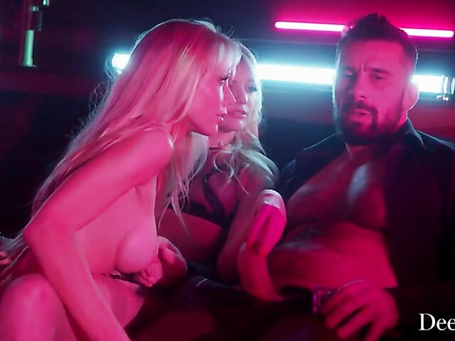 Strip club fuck with two blondes in lingerie Kayden Kross and Kenna James