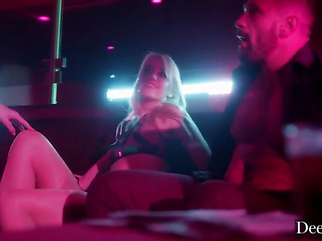 Strip club fuck with two blondes in lingerie Kayden Kross and Kenna James