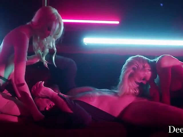 Strip club fuck with two blondes in lingerie Kayden Kross and Kenna James