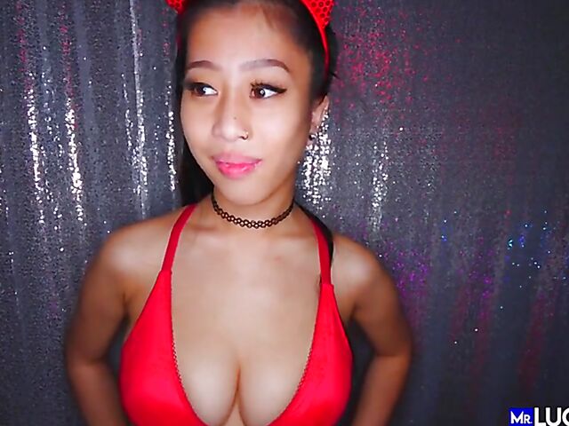 Busty asian POV with devil babe Jade Kush