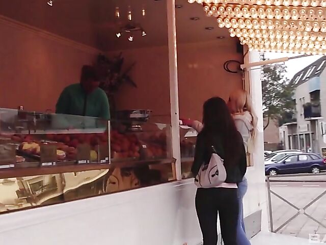 Lesbian clit licking babes with bald pussies can't get enough