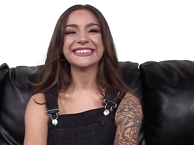 Backroom anal casting with 24-year-old pretty girl April