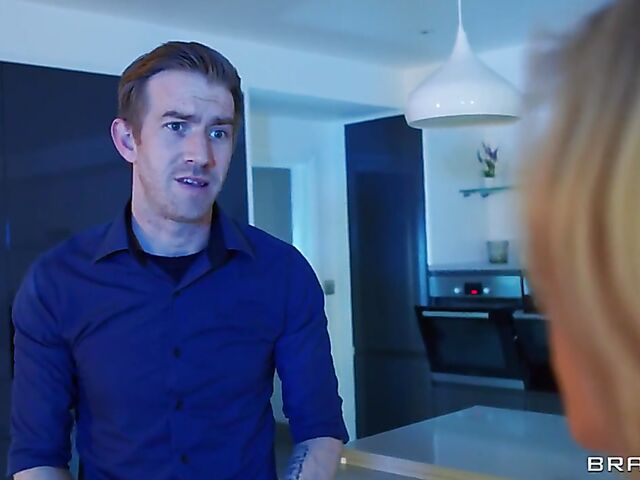 Cheating wife Emily Blake fucks a big dick in the living room