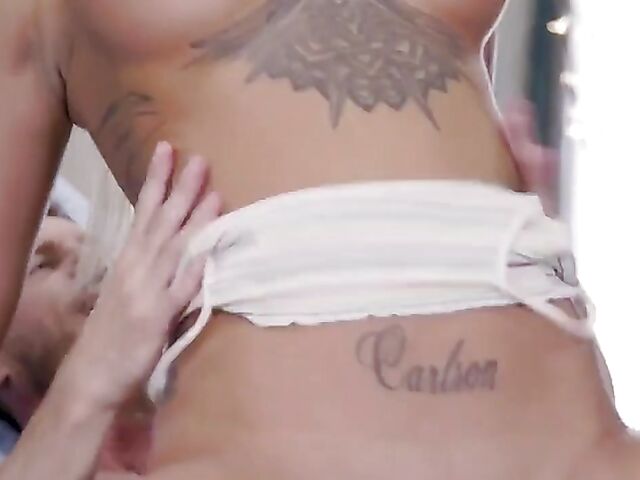 Allison Avery - It seems he loves her big fake tits