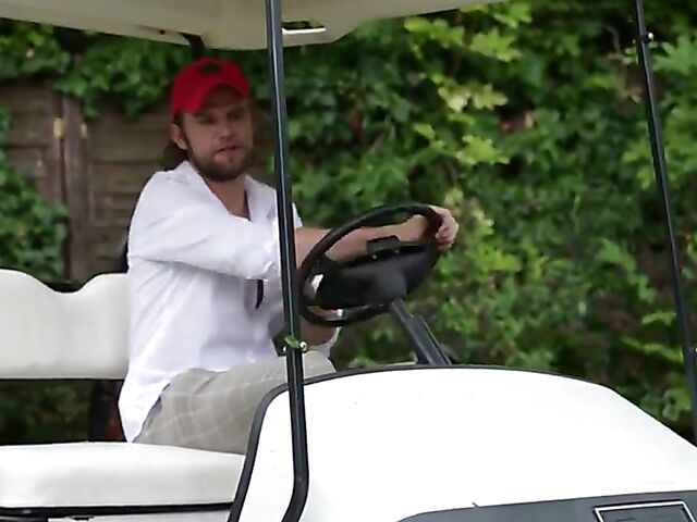 Euro teen babe Summer Pixi and a golf guy fuck outside