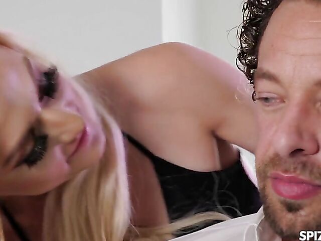 Skinny small tits blonde Morgan Rain is addicted to cock