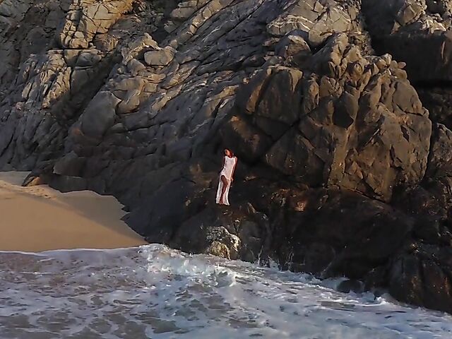 Beautiful solo on the beachfront with sexy Indonesian girl Putri Cinta