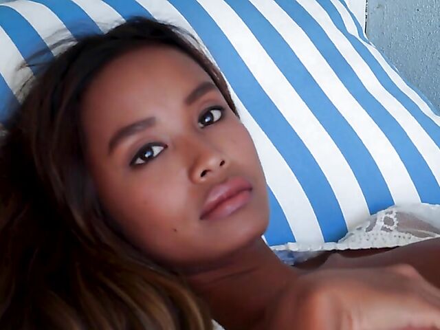 Beautiful solo on the beachfront with sexy Indonesian girl Putri Cinta