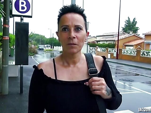 Public nudity before FFFM anal with French MILF Chana sharing a cock and a dildo with Julia and Aude