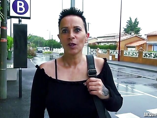 Public nudity before FFFM anal with French MILF Chana sharing a cock and a dildo with Julia and Aude