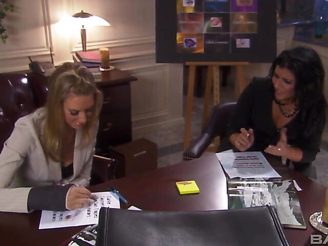 Sex at work with hot babes Monica Sweetheart, Barbara Summer, Brooke Banner, Taryn Thomas, and Haley Paige 