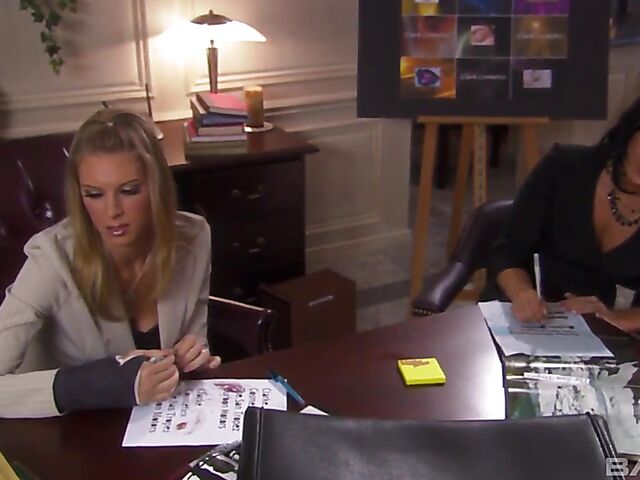 Sex at work with hot babes Monica Sweetheart, Barbara Summer, Brooke Banner, Taryn Thomas, and Haley Paige 