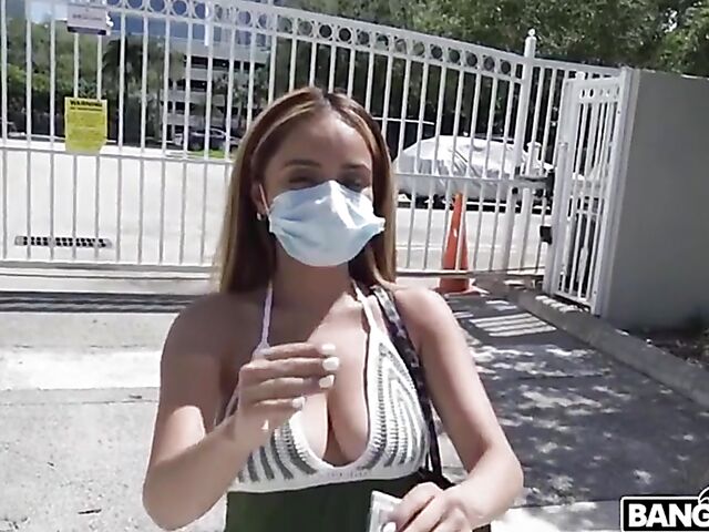 Van fuck in Miami with naturally titted petite latina slut Nola Xico during the pandemic