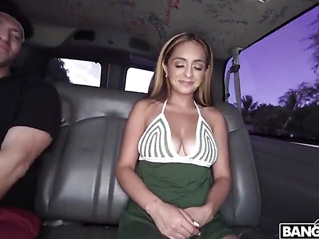 Van fuck in Miami with naturally titted petite latina slut Nola Xico during the pandemic