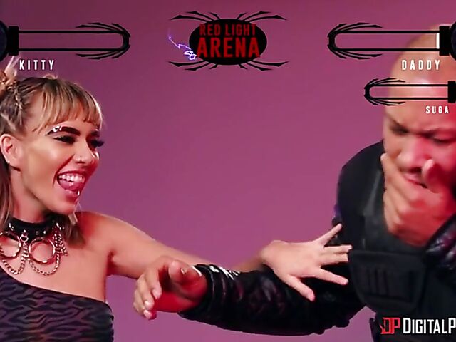 Red Light Arena interracial FFM sex with Janice Griffith and Demi Sutra