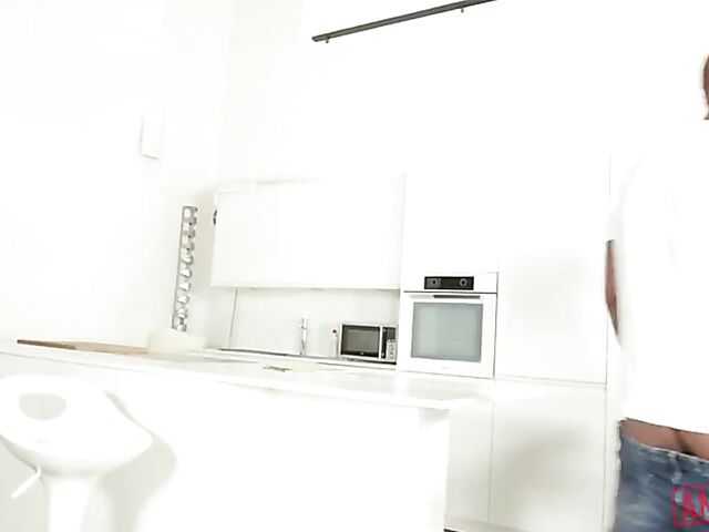 Red-haired schoolgirl Linda Sweet is ready for Interracial double anal with 4 big black cocks