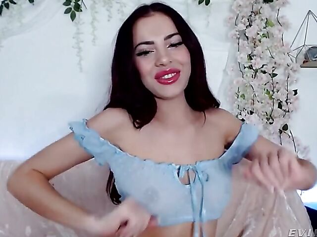 Beautiful Sabina Rouge's solo webcam show from home during the lockdown