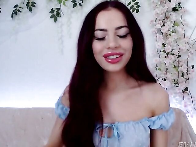 Beautiful Sabina Rouge's solo webcam show from home during the lockdown