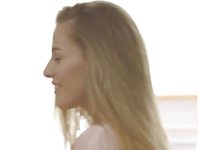 European lesbian babes Clara Mia and Eveline Dellai make love after breakfast