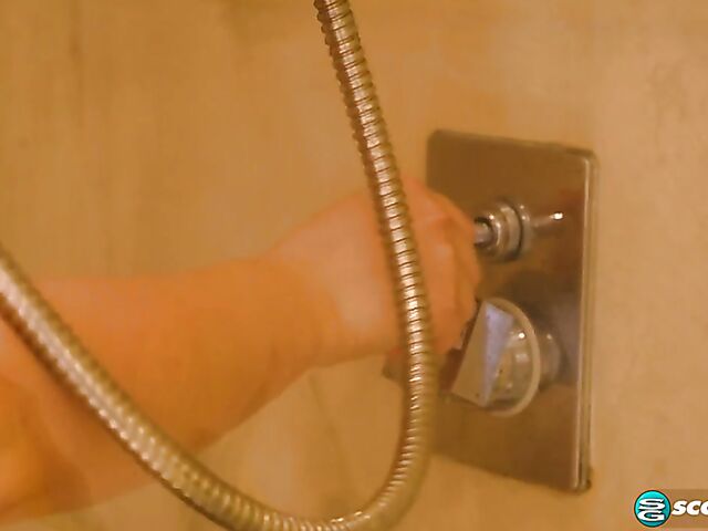 Diana Eisley's nice natural tits during the morning routine