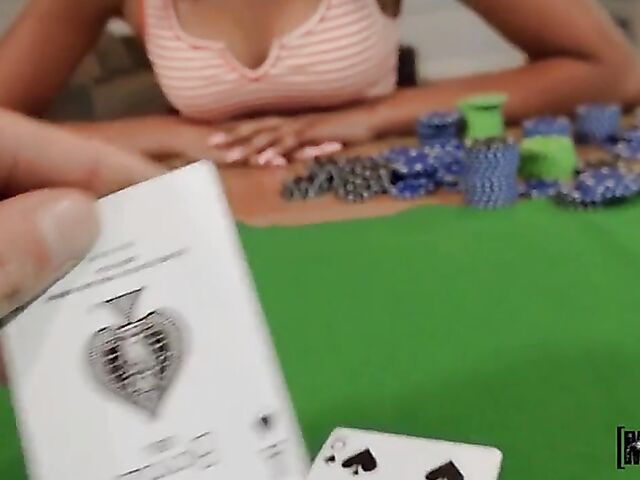 Brixley Benz - Ebony POV anal after playing cards with a white guy