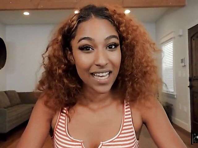 Brixley Benz - Ebony POV anal after playing cards with a white guy