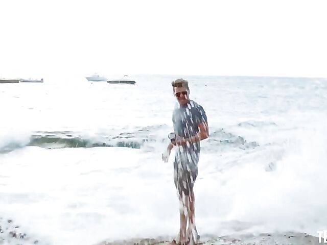 Photoshoot sex on the beach with lovely brunette Anya Krey