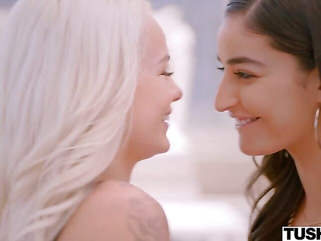 Anal lesbian scene by Tushy featuring Elsa Jean and Emily Willis