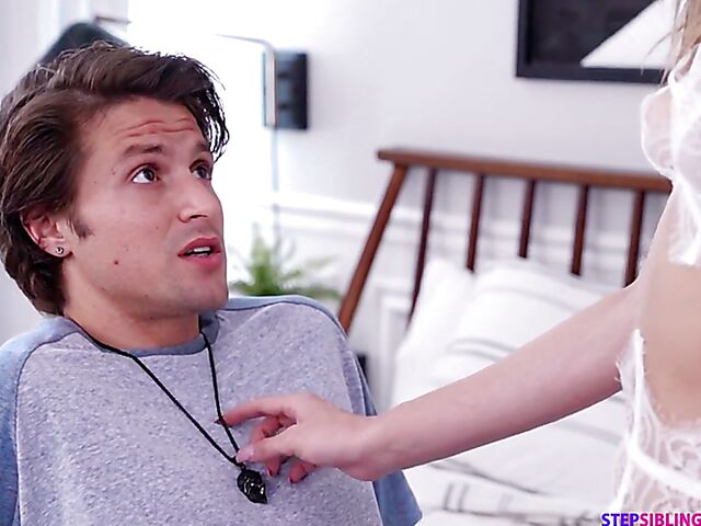 Young skinny angel of sin Kyler Quinn fucking with her wings on