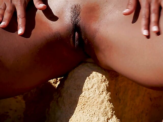 Angel Constance - Brown skin exotic babe solo outdoor