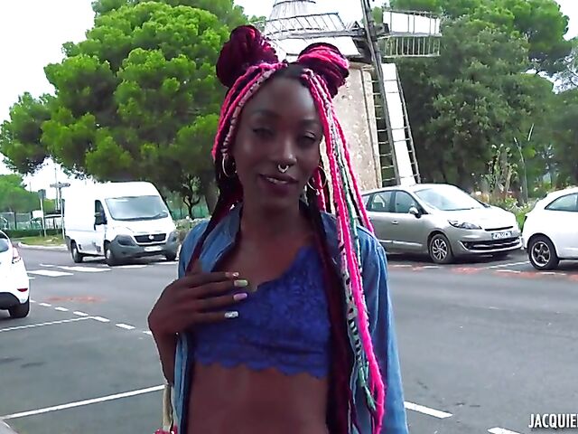 Black girl white cock interracial fucking with a skinny pierced woman from Martinique called Lyna