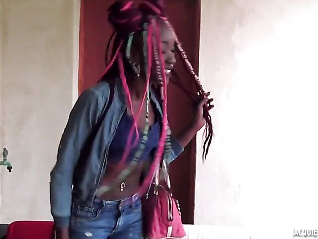 Black girl white cock interracial fucking with a skinny pierced woman from Martinique called Lyna