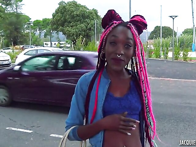 Black girl white cock interracial fucking with a skinny pierced woman from Martinique called Lyna