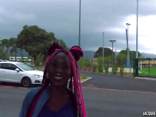 Black girl white cock interracial fucking with a skinny pierced woman from Martinique called Lyna