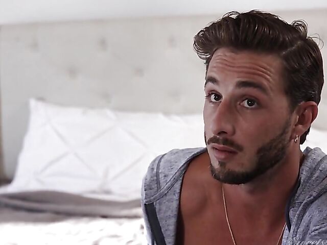 Cute brunette Keira Croft fucks the hotel guest