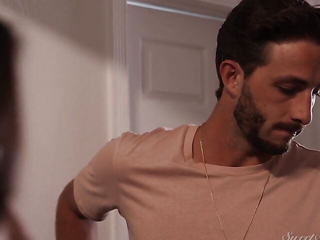 Cute brunette Keira Croft fucks the hotel guest