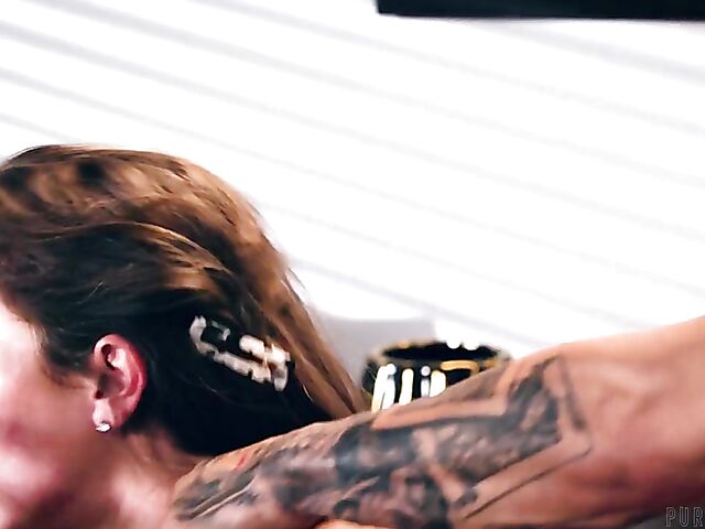 Boss secretary office fuck during working hours with Paige Owens