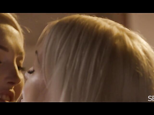 Lena Love & Lovita Fate - Elegant blonde lesbians stockings sex in the evening