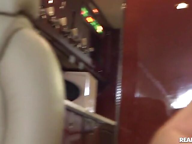 Three girls one guy foursome on a private jet plane with Jerry, Lily Rader, and Amara Romani