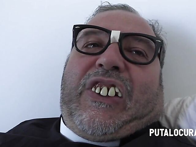 Ugly perv priest Torbe and chubby latina schoolgirl Quetzal