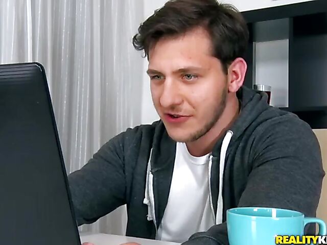 Mea Melone caught masturbating on webcam and fucked for real