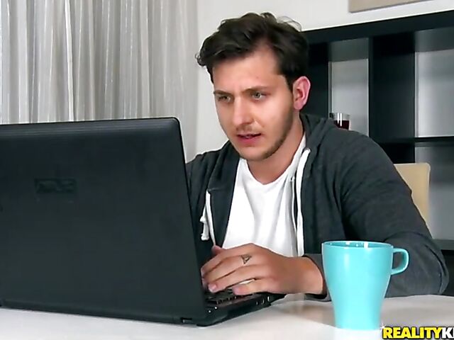 Mea Melone caught masturbating on webcam and fucked for real